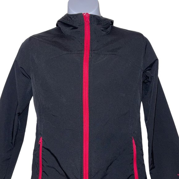 Columbia Sportswear Black Lightweight Jacket Girls 10 12 Windbreaker Pink Hoodie - Picture 2 of 10